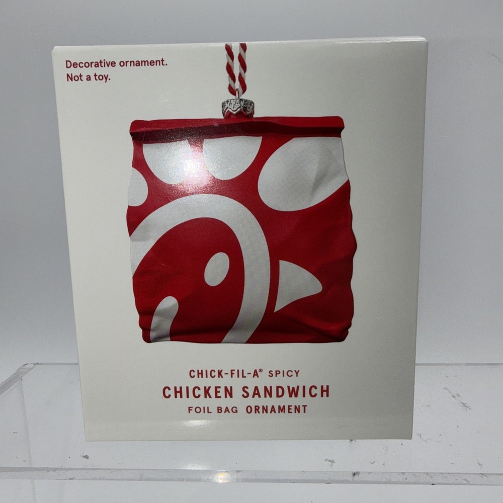 Chick-Fil-A‎ Original Spicy Chicken Sandwich Bag Holiday Ornament 2025 LIMITED